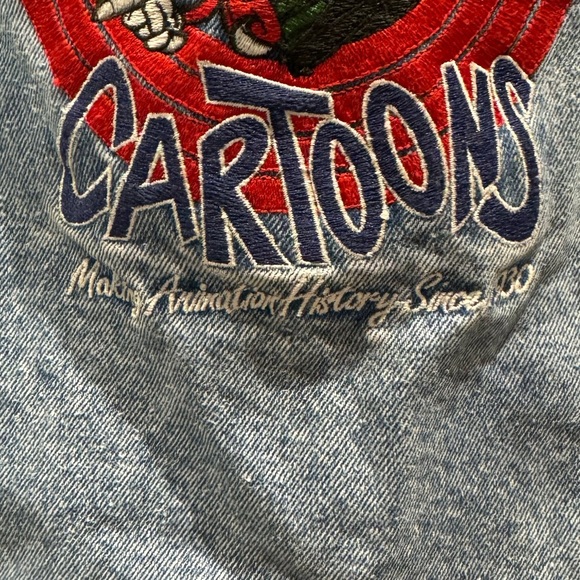 Looney Tunes Denim Vest Sz XL - Picture 6 of 7